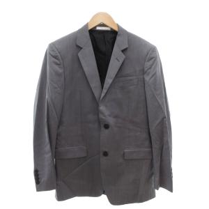 Calvin Klein セットアップ 3ピース スーツ ジャケット 総裏地 シングル パンツ ベスト ストライプ 38 グレー