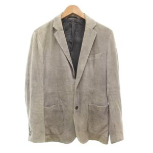 レザージャケット スエード 2B 48 グレー /JS
