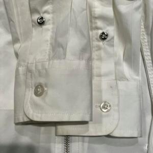 DIESEL シャツジャケット ジップアップ 刺繍 ラウンドカット S 白 ホワイト A62226170
