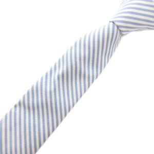 ネクタイ ナロータイ ストライプ 青 ブルー 白 ホワイト /JS