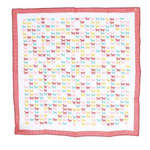 カヴァルカラー コットン スカーフ バンダナ 馬 白 ホワイト 赤 レッド カレ40 /SR36 OH