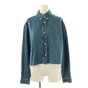 24年製 ボックスシルエットカットオフデニムシャツ 38 インディゴブルー