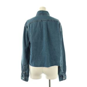 miumiu 24年製 ボックスシルエットカットオフデニムシャツ 38 インディゴブルー