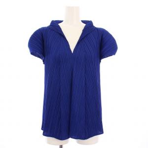 イッセイミヤケ ブラウス カットソー プリーツ 4 ブルー PP11-JK165