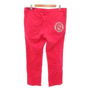 PEARLY GATES ゴルフウェア デニムパンツ ロゴ ストレッチ 7 XXL ピンク /FT