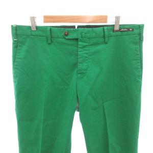 PT01 super slim fit チノパンツ ストレッチ ボタンフライ センタープレス 52 XL 緑 グリーン