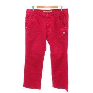 PLAY With COLOR ゴルフウェア ストレッチパンツ ストレート ロゴ 6 L ピンク /FT