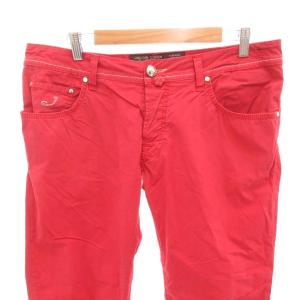 JACOB COHEN コットンパンツ ストレッチ ボタンフライ 36 XL 赤 レッド /FT