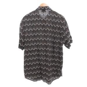 EMPORIO ARMANI シャツ 半袖 総柄 XL 黒系 マルチカラー /UO