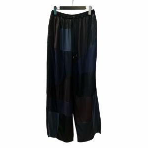 PANEL PATCHWORK RAYON PANTS パッチワークパンツ 46 紺 ネイビー