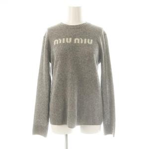 23AW ウール カシミヤ ロゴセーター 36 グレー MML808