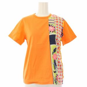 AD2001 Tシャツ カットソー 半袖 柄切替 オレンジ TT020010 /TK