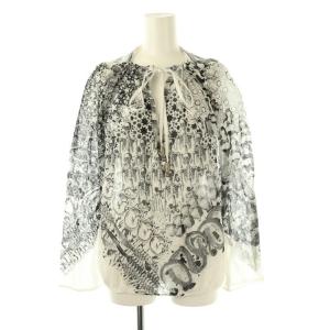 マンダラ柄 ブラウス FREE 白 黒 /MI OS