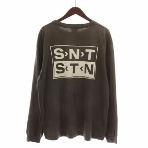 SAINTMICHAEL 23AW Tシャツ ヴィンテージ加工 SNTプリント L グレー SM-A23-0000-010
