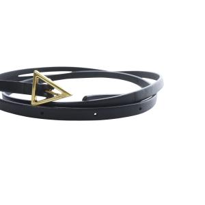 BOTTEGA VENETA トライアングル ナローベルト ブラック