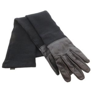 ロンググローブ ココマーク シルク ラムレザー 7.5 ブラック