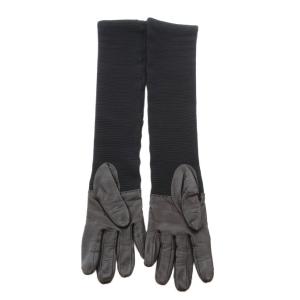 CHANEL ロンググローブ ココマーク シルク ラムレザー 7.5 ブラック