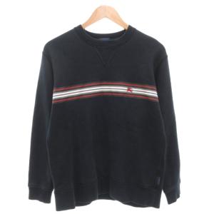 トレーナー スウェット 長袖 M 黒 ブラック ロゴ刺繍 /AE GY47