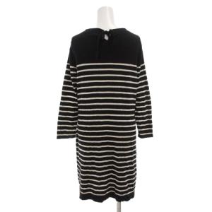 BURBERRY BLUE LABEL ワンピース ニット シルク混 38 S 黒 ブラック 白 ホワイト ボーダー /AE GY47
