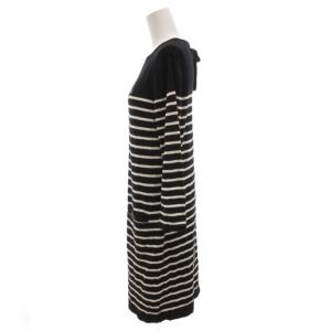 BURBERRY BLUE LABEL ワンピース ニット シルク混 38 S 黒 ブラック 白 ホワイト ボーダー /AE GY47