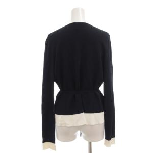 Max Mara カーディガン ニット バイカラー 薄手 長袖 S 紺 ネイビー /AE GY47