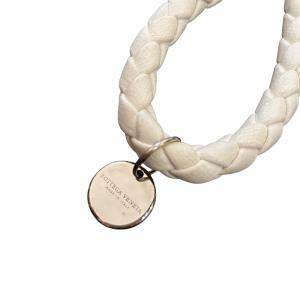 BOTTEGA VENETA タグ付き イントレチャートキーリング キーホルダー チャーム レザー 白 ホワイト