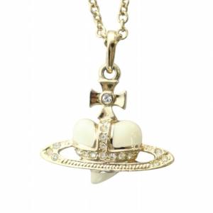 ネックレス ハート ラインストーン ホワイト ゴールドカラー