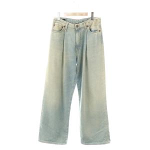 23SS DAMON Pleated Wide Leg Denim デニムパンツ 25 ライトブルー