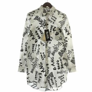 シャツ グラフィティ 総柄 S ブラック ホワイト 1H-B001