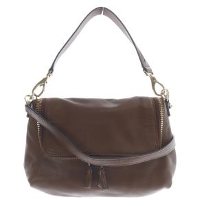 MAXI ZIP CROSSBODY 2WAYバッグ ハンドバッグ ショルダーバッグ 茶 ブラウン /SR46