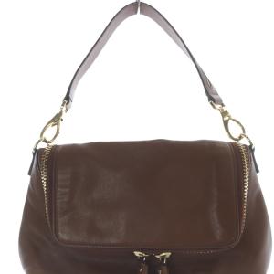 ANYA HINDMARCH MAXI ZIP CROSSBODY 2WAYバッグ ハンドバッグ ショルダーバッグ 茶 ブラウン /SR46