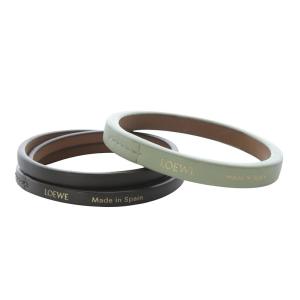 ダブルバングル セット ブレスレット カーフレザー グリーン カーキ /YO23 OH