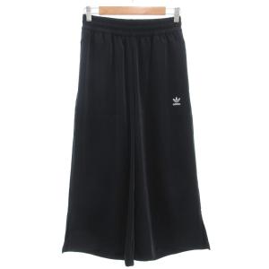 ワイドパンツ イージー トレフォイルロゴ 刺繍 L 黒 ブラック /GV