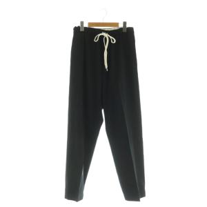 ウール混 ドローストリング イージーパンツ 38 ブラック