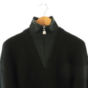BALENCIAGA ハーフジップ レイヤード ニット XS ブラック