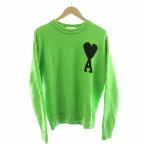 AMI PARIS ニット プルオーバー ハートロゴ ライトグリーン UKS002.018