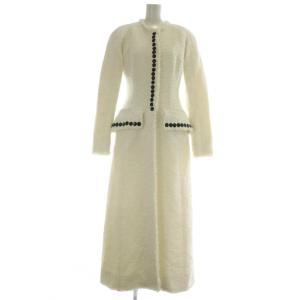 ノーカラーコート 2 ホワイト ブラック