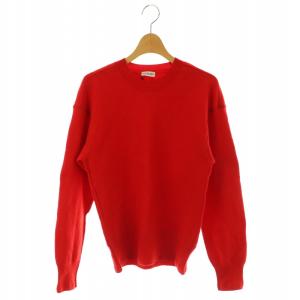 ウール バックロゴ ニット プルオーバー クルーネック F レッド