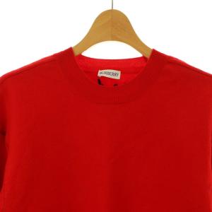 BURBERRY ウール バックロゴ ニット プルオーバー クルーネック F レッド