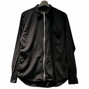 24AW エステルジップ ファスナーシャツ M ブラック IN-B003