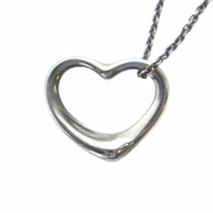 オープンハート ネックレス アクセサリー ペンダント ロゴ Silver925 シルバーカラー 銀色 /MQ