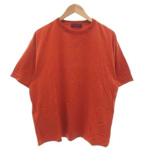 コットン ドロップショルダークルーネックプルオーバー Tシャツ カットソー 半袖 M オレンジ 59-03-01-03001