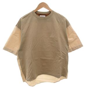 ショートスリーブプルオーバー Tシャツ S ブラウン 茶 切替 63-11-22-11105 /FF