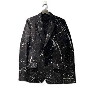 テーラードジャケット シングル 総裏地 本切羽 2B 総柄 黒 ブラック /UD