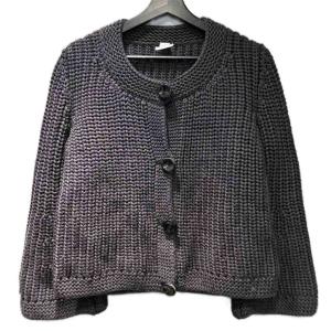 カーディガン ウール ローゲージ 40 ネイビー