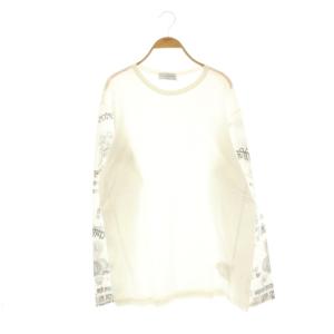 22AW LINED PRINT Tシャツ カットソー 3 ホワイト ブラック HE-T77-998 /DO