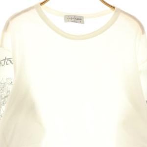 Yohji Yamamoto POUR HOMME 22AW LINED PRINT Tシャツ カットソー 3 ホワイト ブラック HE-T77-998 /DO