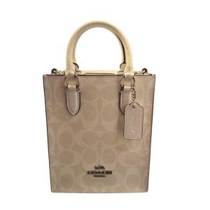 ショルダーバッグ ミニトート シグネチャー柄 キャンバス ロゴ N K2357CP011 白 ホワイト