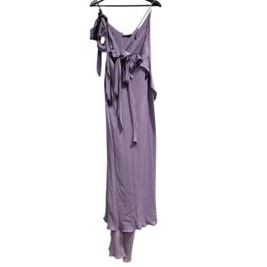 スパゲッティドレス ノースリーブ アシンメトリー ロング シルク 155/84A CM231 紫 パープル