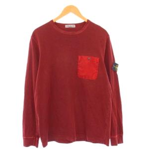 ガーメントダイロングスリーブTシャツ カットソー ロンT 長袖 L ボルドー /KH